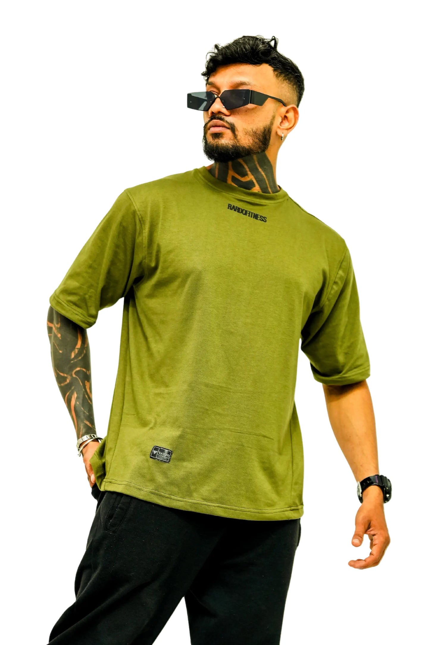 Rise Higher Oversized Tee - Camo Green