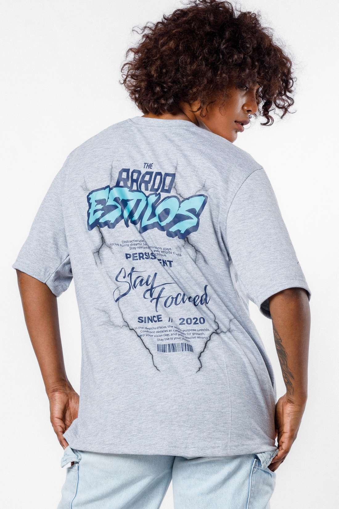 Rardo Estilos - Stay Focused Unisex Oversized T - Grey