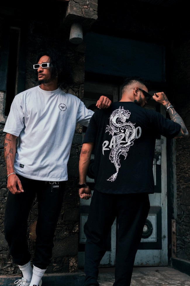 Yin & Yang Oversized Tee - Black & White