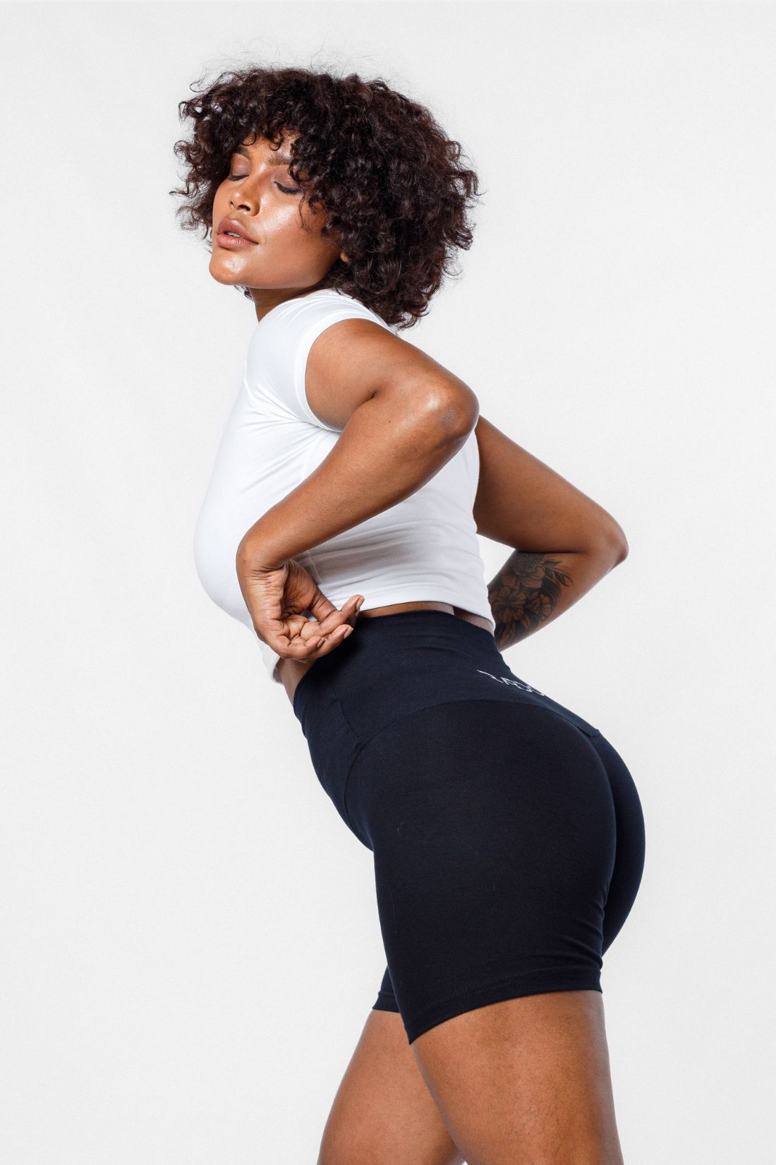 Flex High Waisted Biker Short - Black