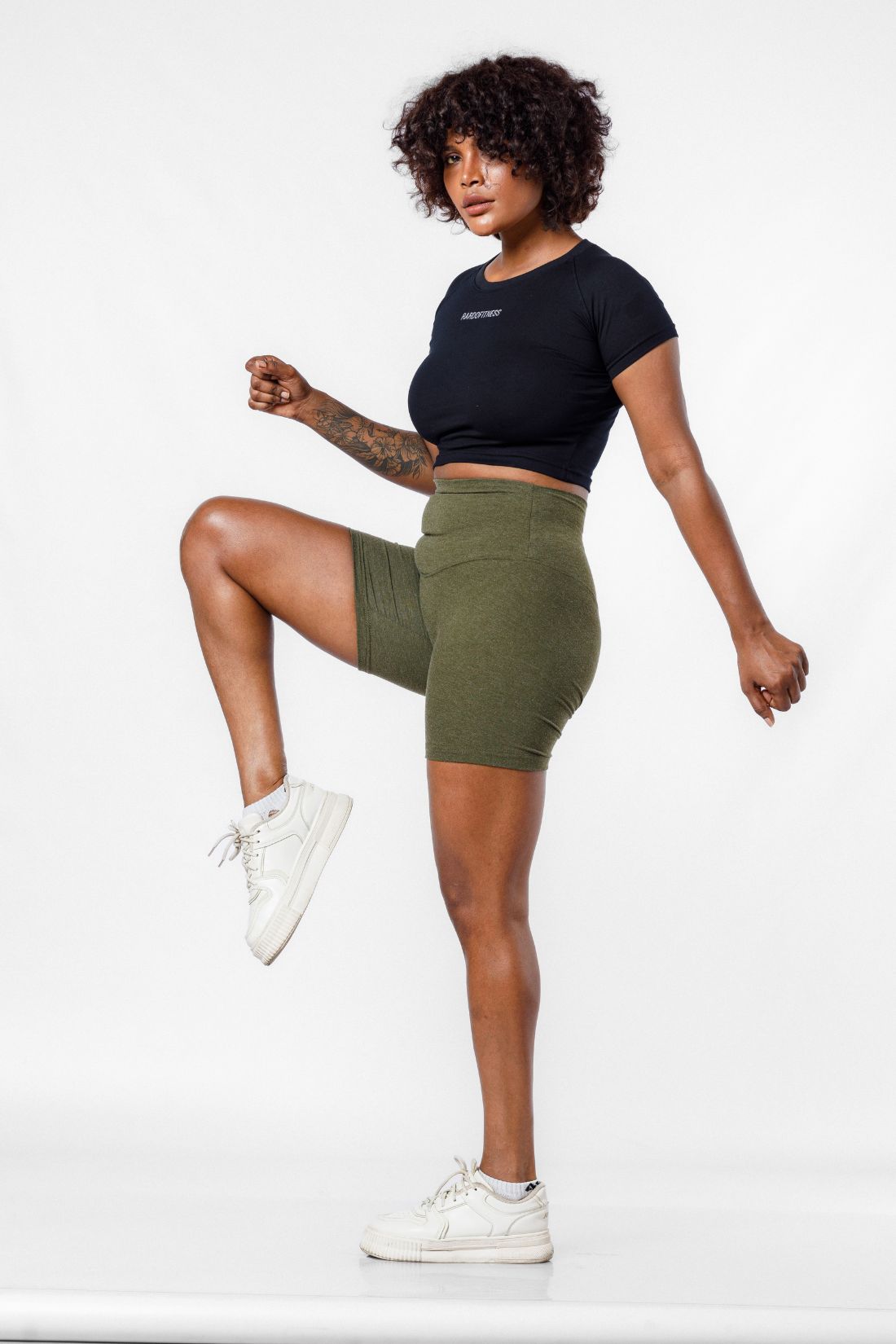 Flex High Waisted Biker Short - Green