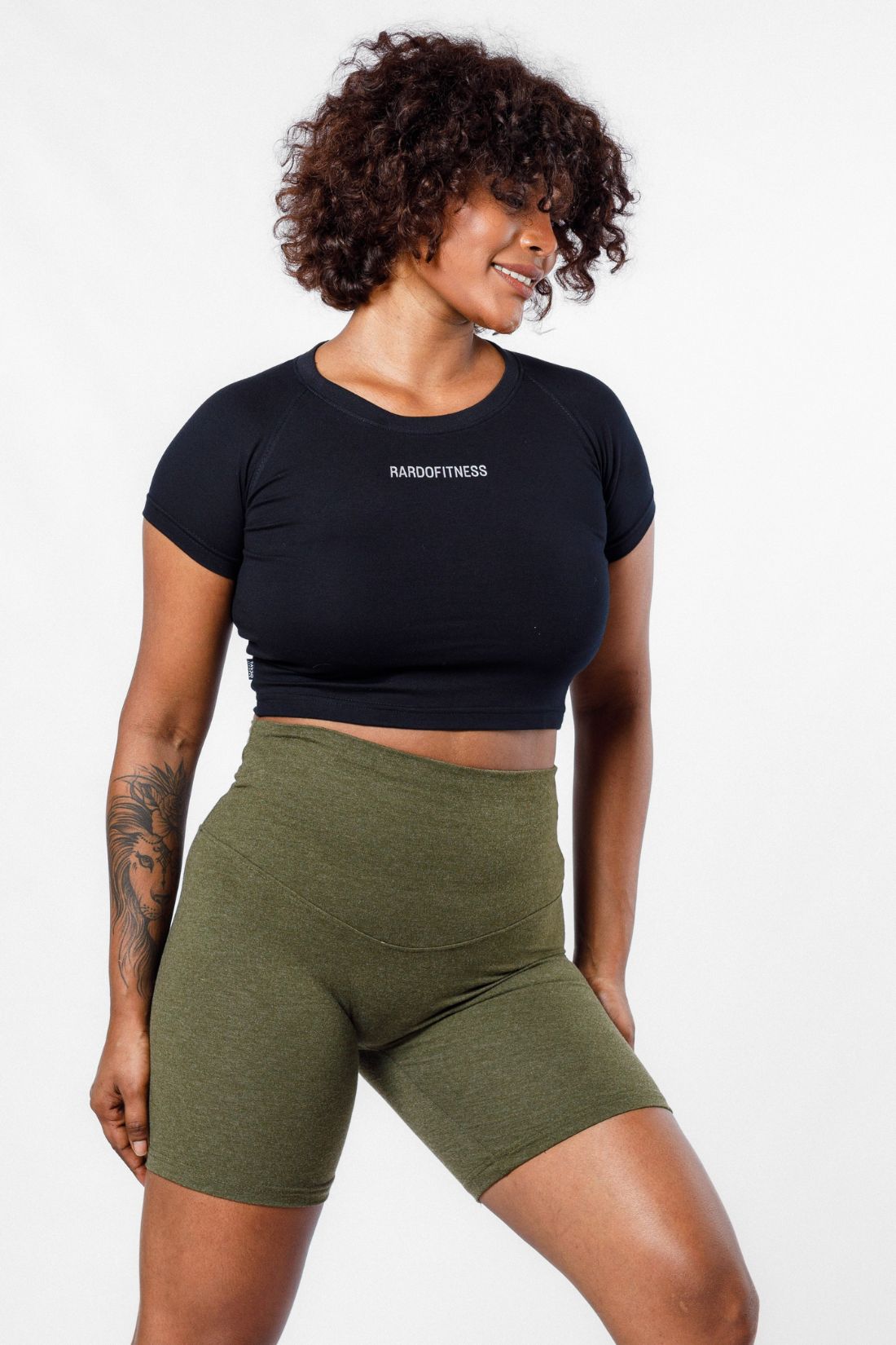 Flex High Waisted Biker Short - Green