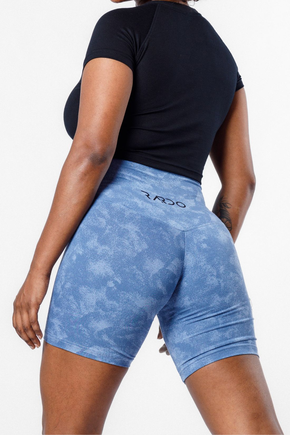 Flex High Waisted Biker Short - Blue