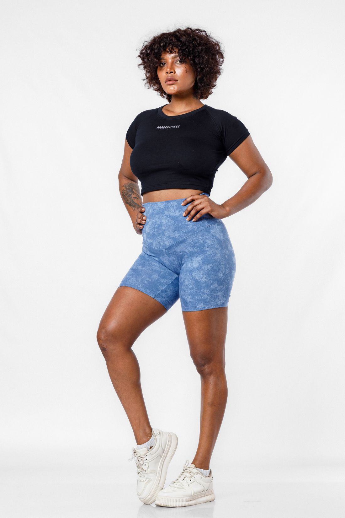 Flex High Waisted Biker Short - Blue