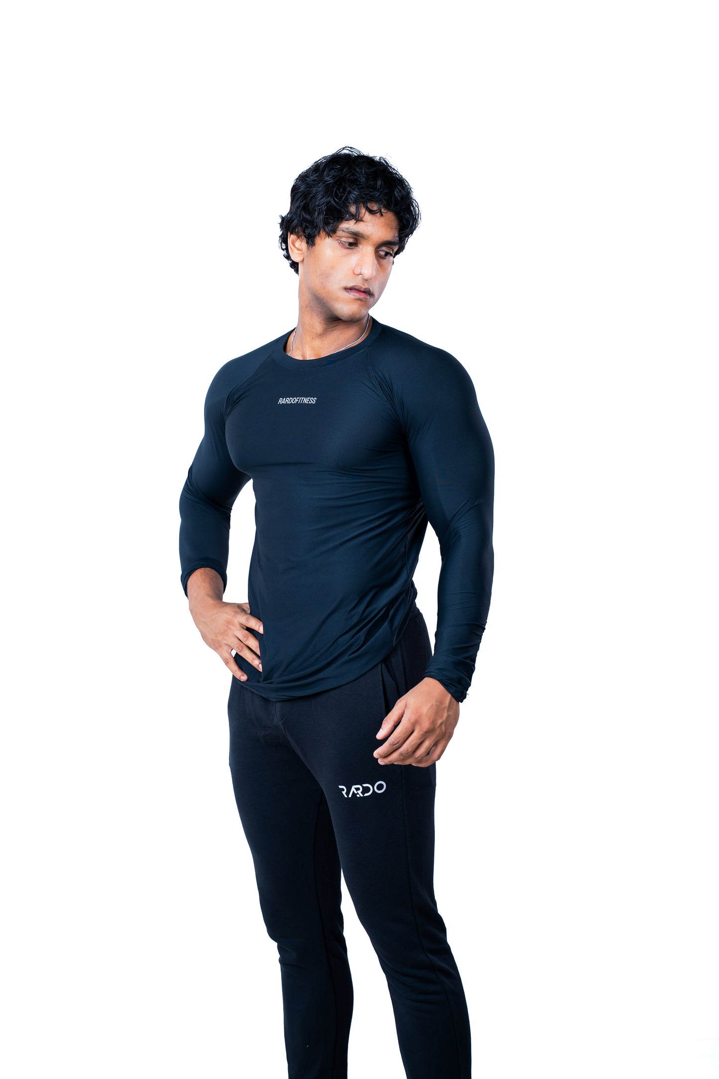 Hybrid performance compression long sleeve Tee - Black