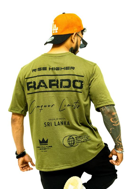 Rise Higher Oversized Tee - Camo Green