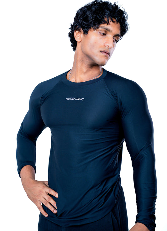 Hybrid performance compression long sleeve Tee - Black