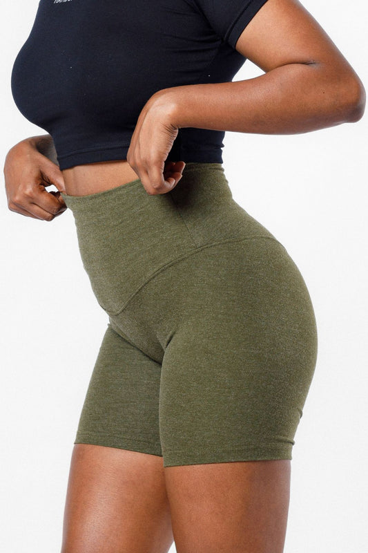Flex High Waisted Biker Short - Green
