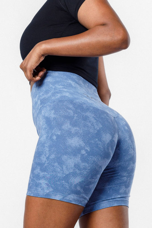 Flex High Waisted Biker Short - Blue
