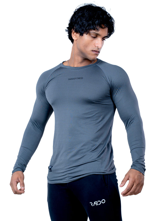 Hybrid performance compression long sleeve Tee - Grey