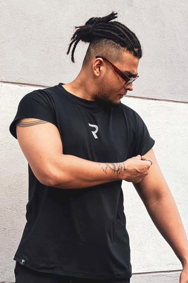 Energy Cut Off Muscle Tee- Black