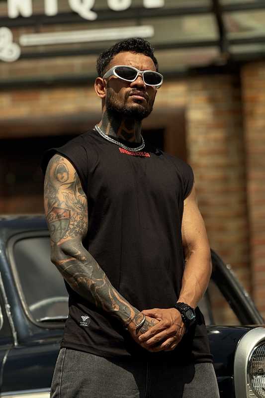 Black Raw Cut Mindset Cut-Off Tank